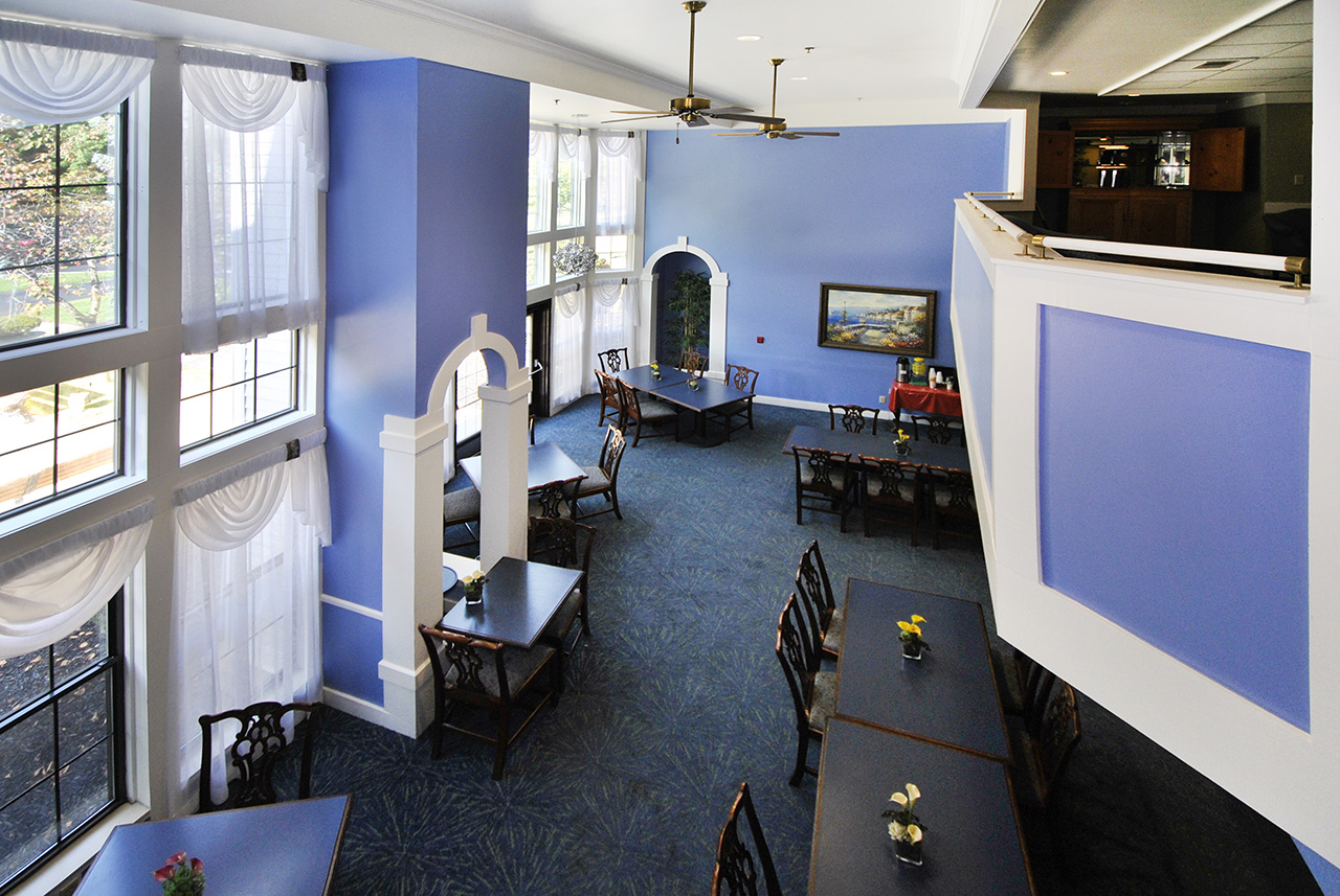Ariel view of Porthaven Manor dinning room